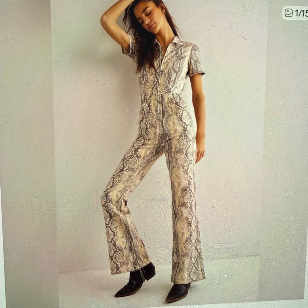 We The Free Jayde Flate Printed Jumpsuit in Snake Fade
